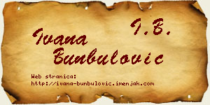Ivana Bunbulović vizit kartica